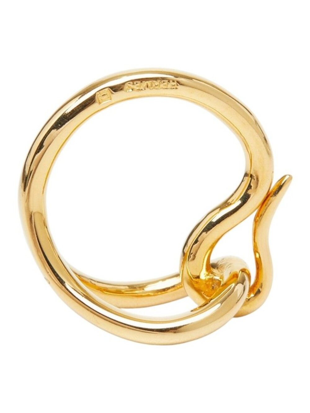 Hermes Jumbo Scarf Ring Gold Plated - Picture 5 of 6
